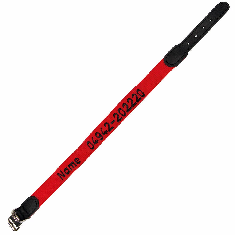 Hunter Halsband Mit Besticktem Namenszug, Farbe: Rot 2 Hunter Halsband Mit Besticktem Namenszug, Farbe: Rot – Bild 2