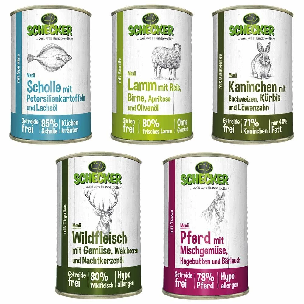 11 X Schecker Hundemenü-Dosen 410g (11-er 410g) 2 11 X Schecker Hundemenü-Dosen 410g (11-er 410g) – Bild 2