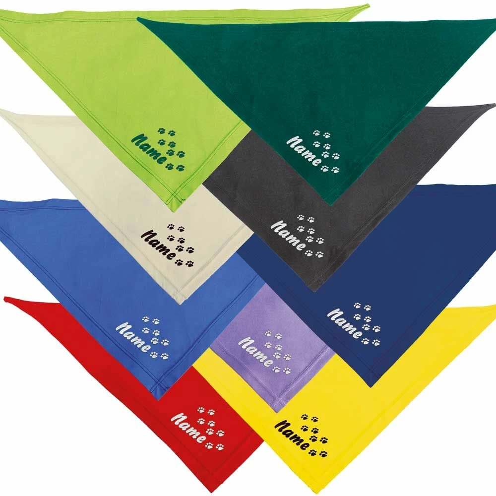 Besticktes Halstuch Pfotenspur + Name 2 Besticktes Halstuch Pfotenspur + Name – Bild 2