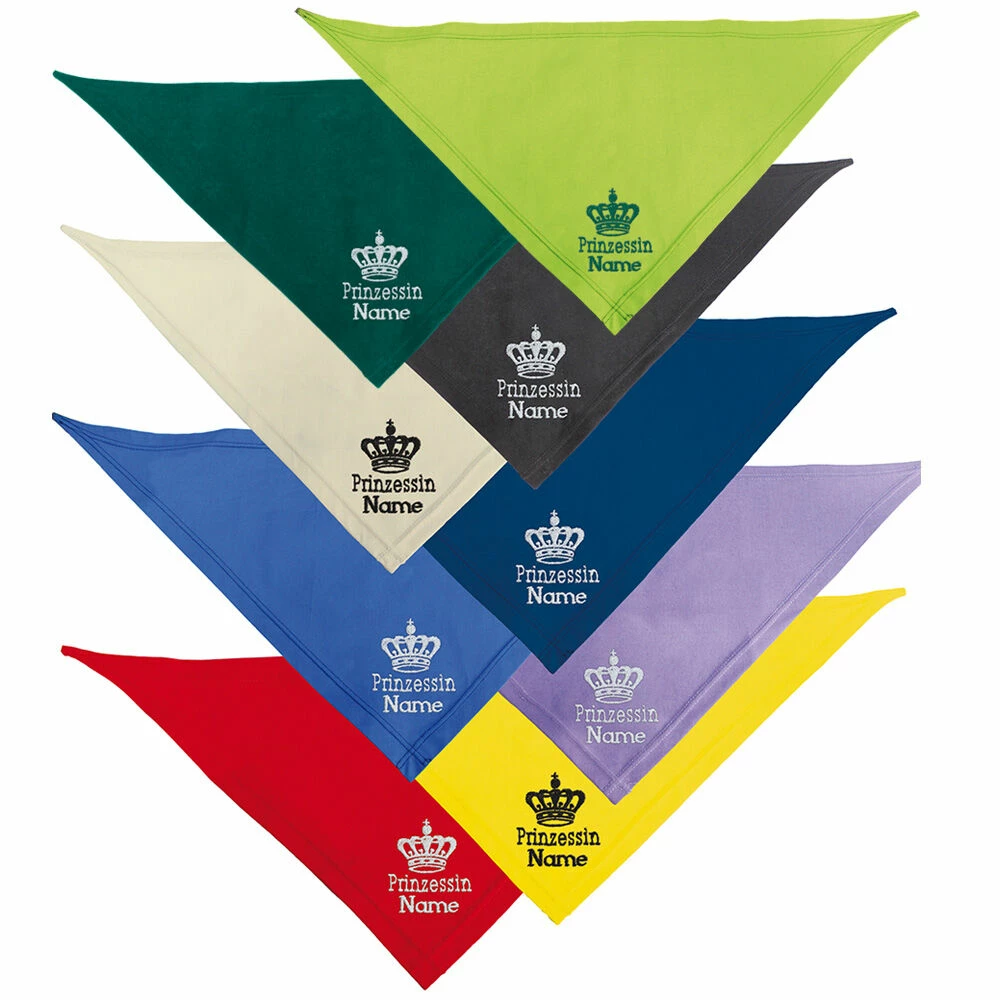 Besticktes Halstuch, Prinzessin + Krone + Name 2 Besticktes Halstuch, Prinzessin + Krone + Name – Bild 2