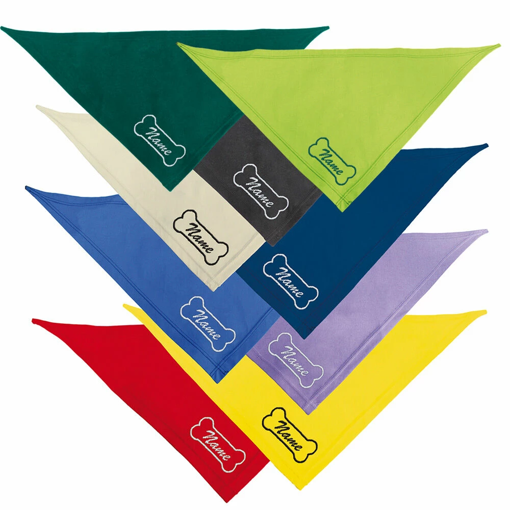 Besticktes Halstuch Knochen + Name 2 Besticktes Halstuch Knochen + Name – Bild 2