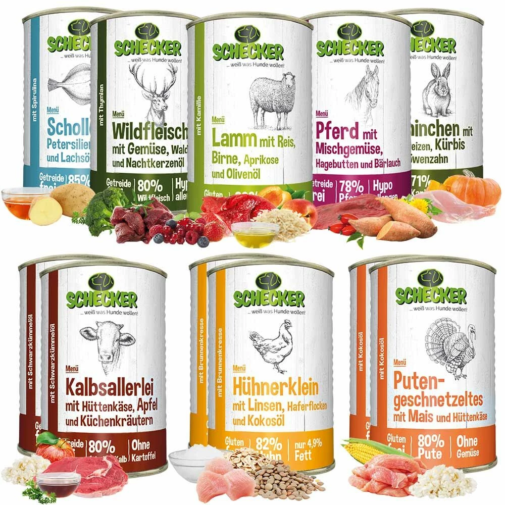 11 X Schecker Hundemenü-Dosen 410g (11-er 410g) 1 11 X Schecker Hundemenü-Dosen 410g (11-er 410g)