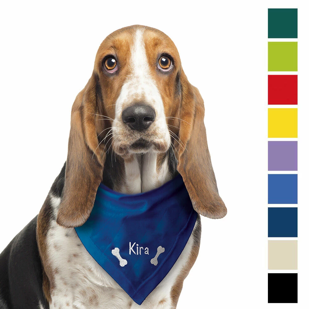 Besticktes Halstuch 2 Knochen + Name 1 Besticktes Halstuch 2 Knochen + Name