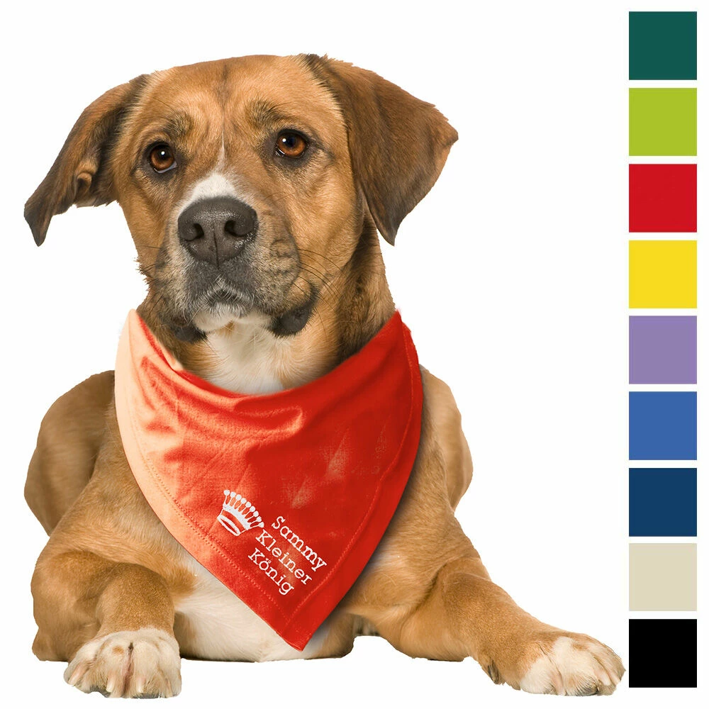 Besticktes Halstuch Kleiner König + Krone + Name 1 Besticktes Halstuch Kleiner König + Krone + Name