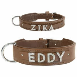 MyName Leder-Halsband, Braun