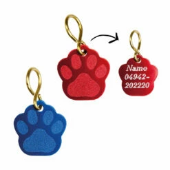 Schmuck Anhänger Pfote Klein, Inkl. Gravur 26 X 28 Mm